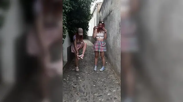 Amateur Outdoor Lesbian Pee Compilation in Old Town