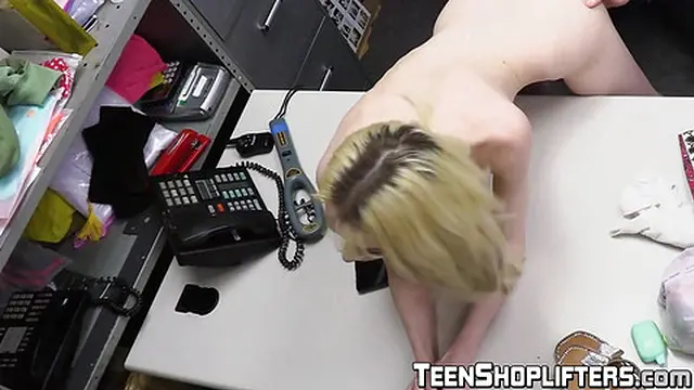 Bratty skinny blonde Cecelia Taylor moans while the hung officer fucks her roughly