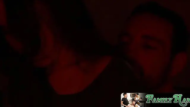 hunk sneaks into girlfriend′s bedroom for a late-night fuck