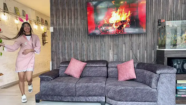 Beautiful girl fucks two cocks at the same time