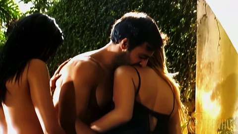 Outdoor trio wraps with ATM and sensual touch