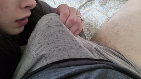 Cum in boxers after sexy handjob