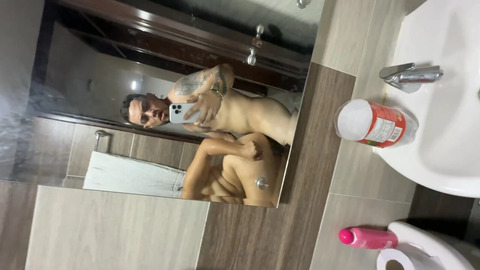 He spied on my stepmother's whore while she bathes.