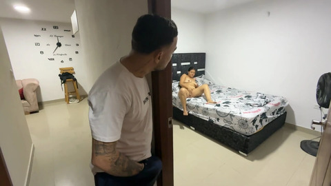 I catch my stepmom masturbating in my underwear