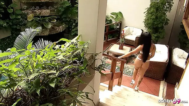 Interracial fuck with horny Latina teen and big black cock