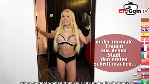 German slim redhead fucked by bodybuilder