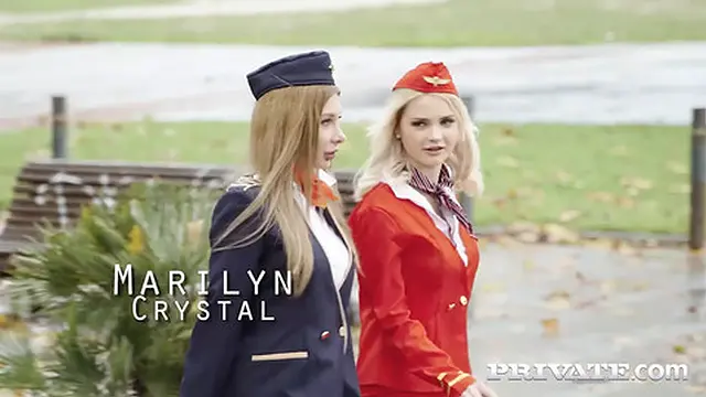 Lika Star and Marilyn Crystal &mdash;  flight attendants fuck better