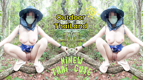 Amateur Thai villagers have sex in the forest public 4K 18+