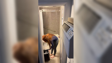 Redhead Undressing and Showering