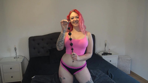 30cm!!! Anal beads sunk in german teen slut