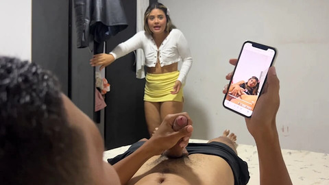 She caught her stepbrother masturbating to a photo of her