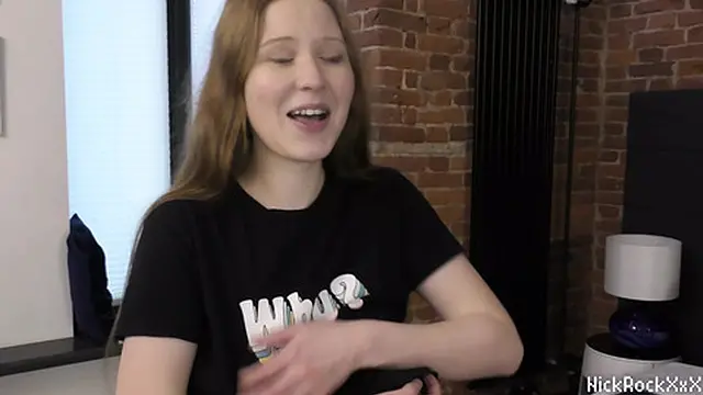 Red-haired milkmaid from the village and her first home video