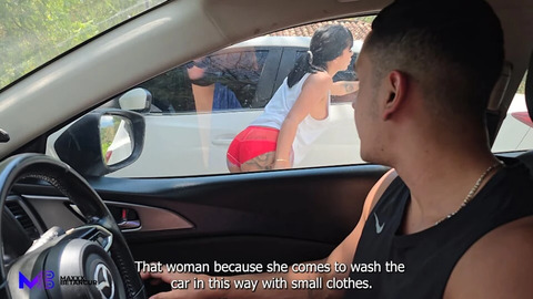 Sex in a public car wash - Max Betancur and Athenea Rosse