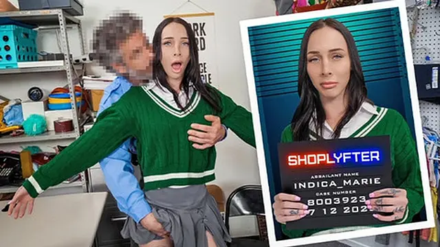 Officer Mancini′s Special Search - Mall Thief Indica Gets a Wet Pussy and Cock Sucking Lesson