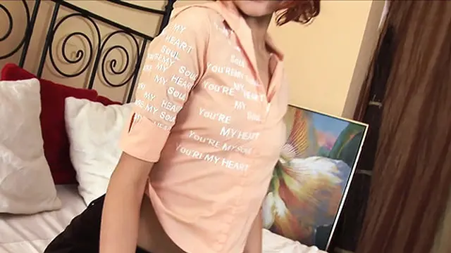 Sexy redhead teen is getting slammed in her butt hole