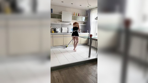 Naughty Housemaid Plays with Herself in Your Livingroom!