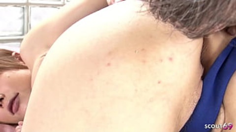 Petite Japanese Teen 18 with Pigtails get intense Real Orgasm in Swimsuit before Blow and Swallow Load at Uncensored JAV