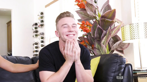 Bi College Fuck - Brittany & Luke tease Brayden’s cock before wild bi threesome