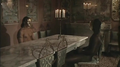 Behind the Mask, a White Man, a Black Man, and a Slut: Threesome with Anal and Wax Play.