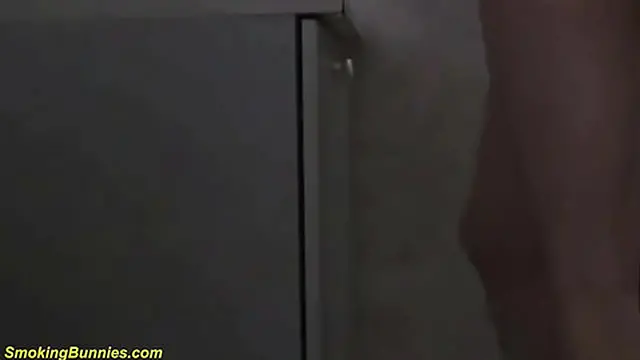 Cute horny big boob redhead smoking