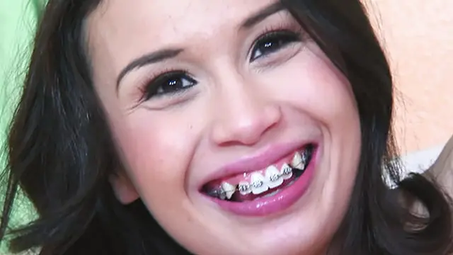 Stepbrother fucks teen with braces, cums inside her tight pussy