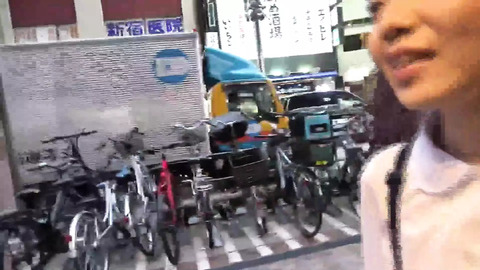 Little chick's massive hooters get old dude's attention, Part 1