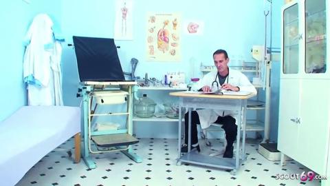 Deceived Teen Fucks in Doc's Office with Old Ugly Gyno