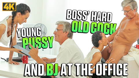 Old4k Flirty worker charms her seasoned boss for hot encounters