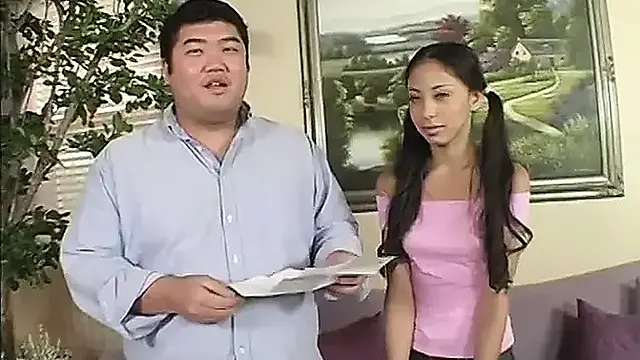 Tiny Asian Teen Enjoys Riding Fat Dick