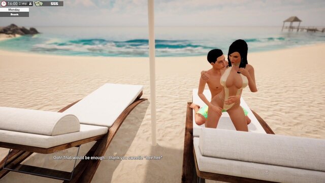 Beach chick gets a seaside surprise