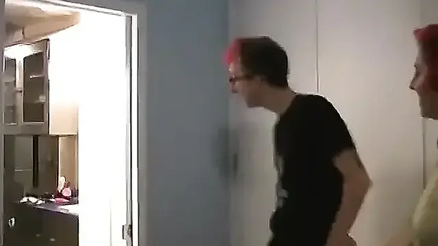 Emo Chick Sylvia Takes Joey's Cock in the Shower