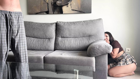 Stepbro's Unexpected HandJob on the Sofa When I Thought He Had Solo Time