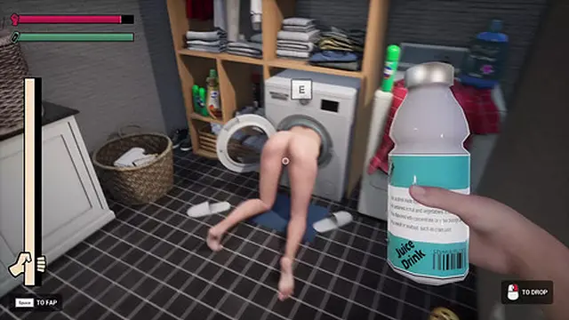 milf trapped in the washer &mdash;  intense gameplay action