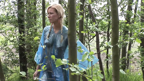 Fake blonde bitches gang-bang two masked dudes in abandoned wasteland