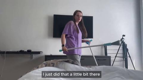  I'm the Cleaning Lady to Showcase My Assets Before Fisting Him
