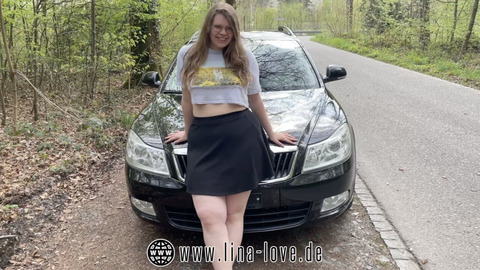 In a forbidden tryst, a stranger's invasion at the parking lot seduction!!