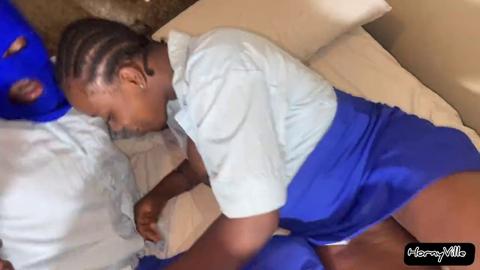Getting screwed mercilessly by my schoolmate's massive, uncut Nigerian cock🍆